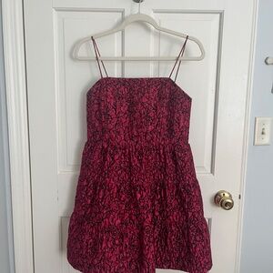 alice + olivia Jamila Spaghetti Strap Tiered Mini Dress